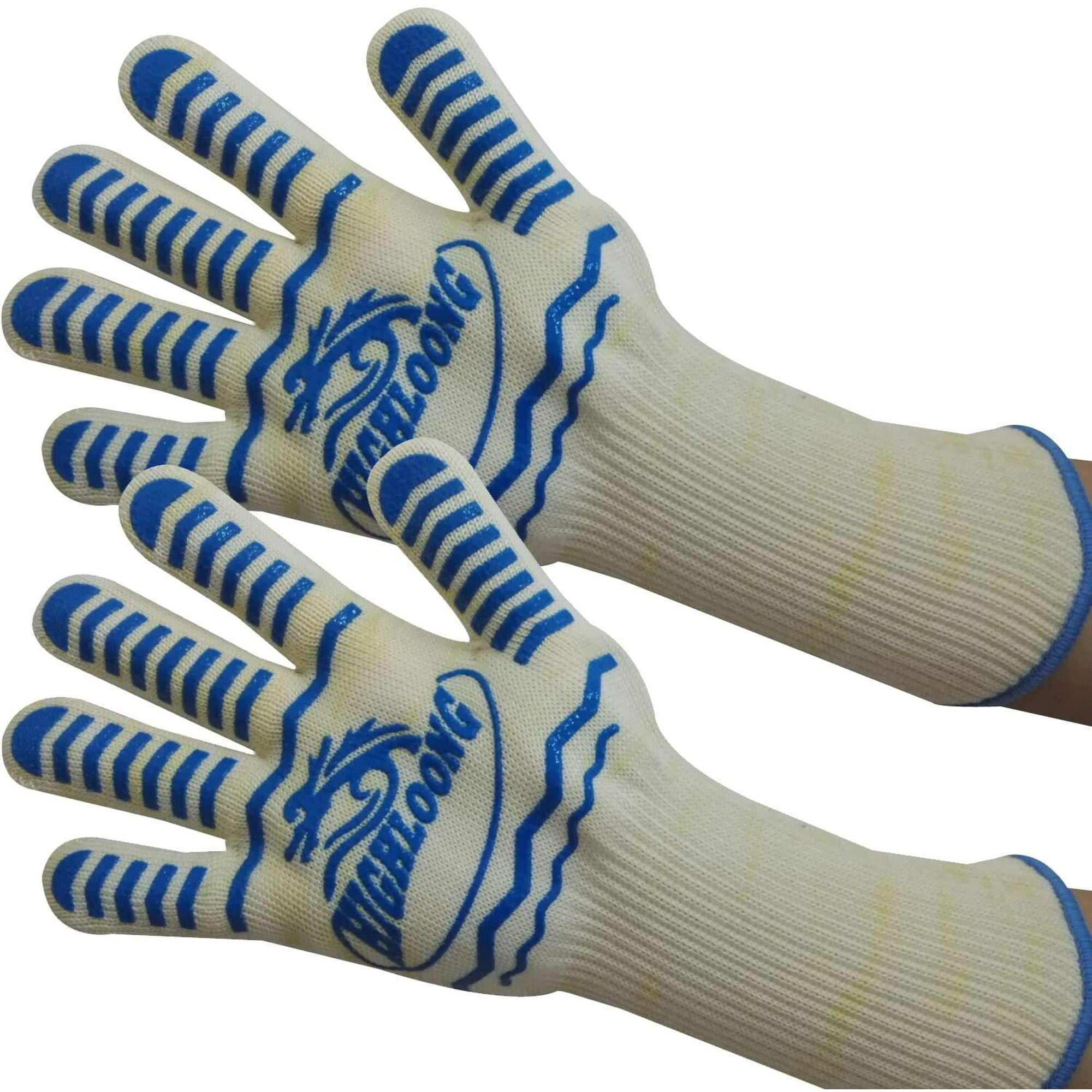 Protection to 932°F Heat Resistant Aramid BBQ Cooking Gloves Pair Protection to 932°F Heat Resistant Aramid BBQ Cooking Gloves Pair